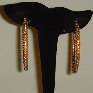 Jimmy Crystal Hoop Earrings - Pierced